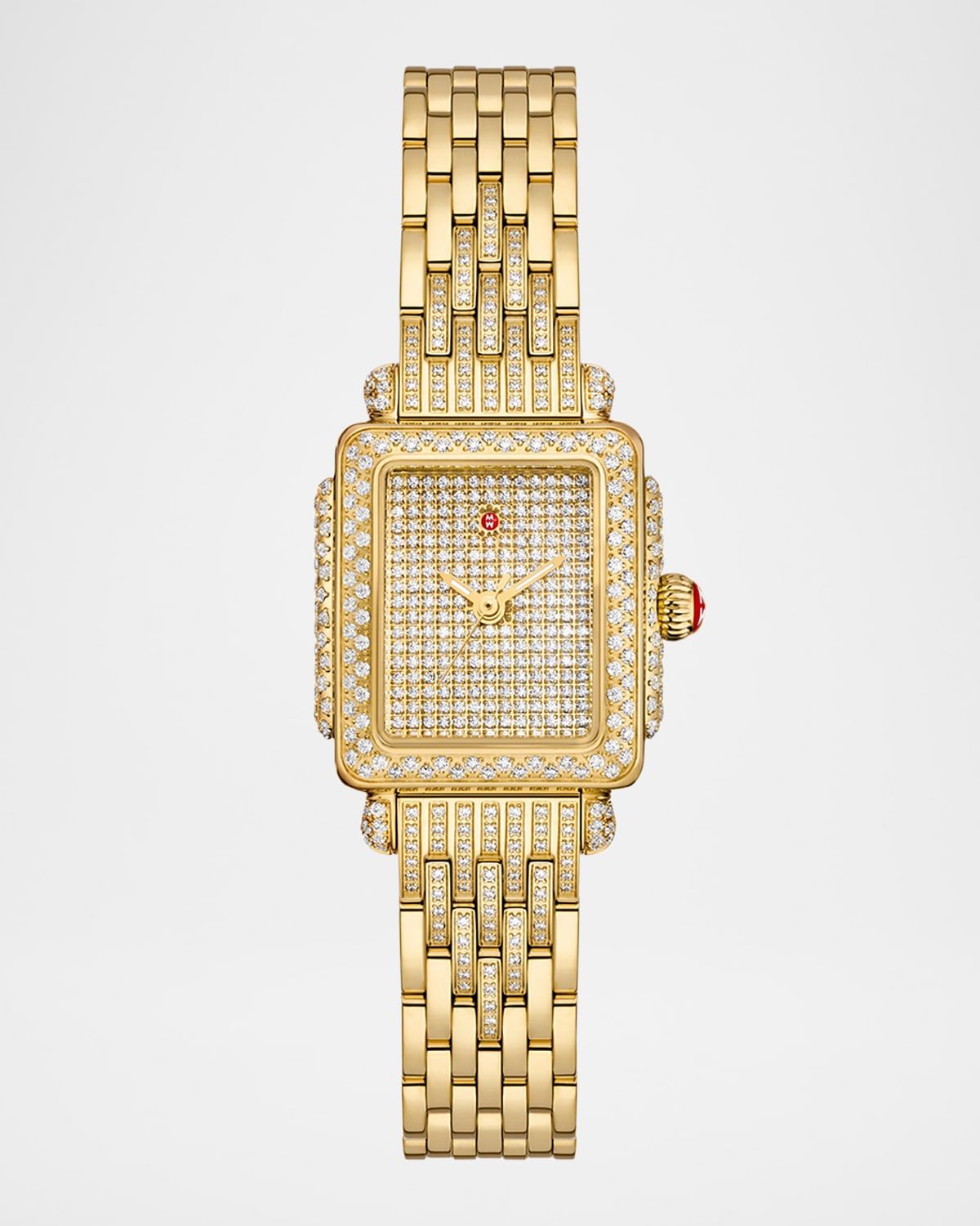 Deco Madison Mini 18K Yellow Gold-Plated Stainless Steel Diamond Pavé Watch - Exclusive