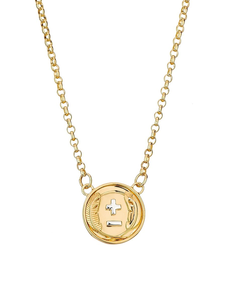 Women's Vivacity Two-Tone 18K Gold Medallion Pendant Necklace - Yellow Gold