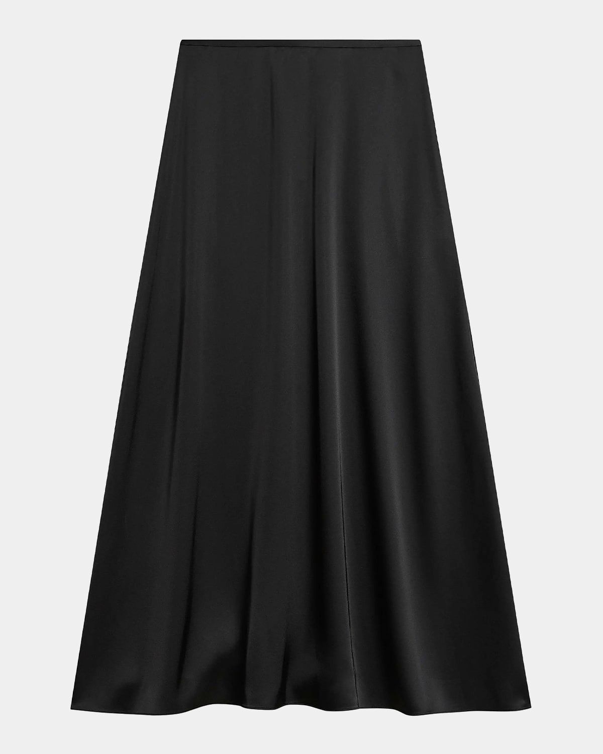 A-Line Satin Maxi Skirt