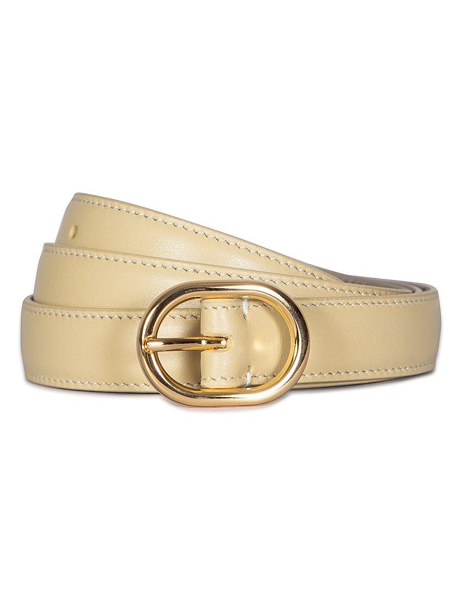 Women's Spazzolato Leather Belt - Butter - Size Medium
