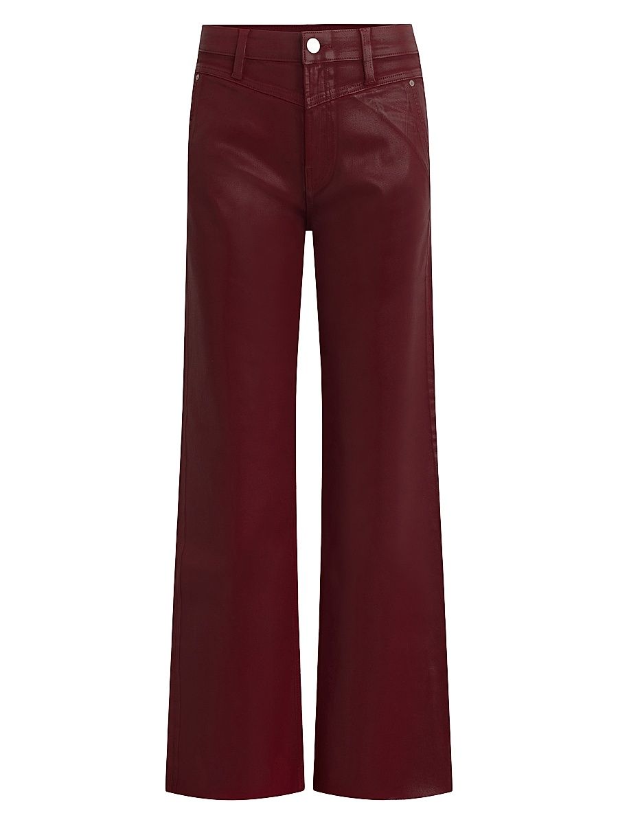 Women's Rosie Coated High-Rise Stretch Wide-Leg Jeans - Red Dahlia Coated - Size 30