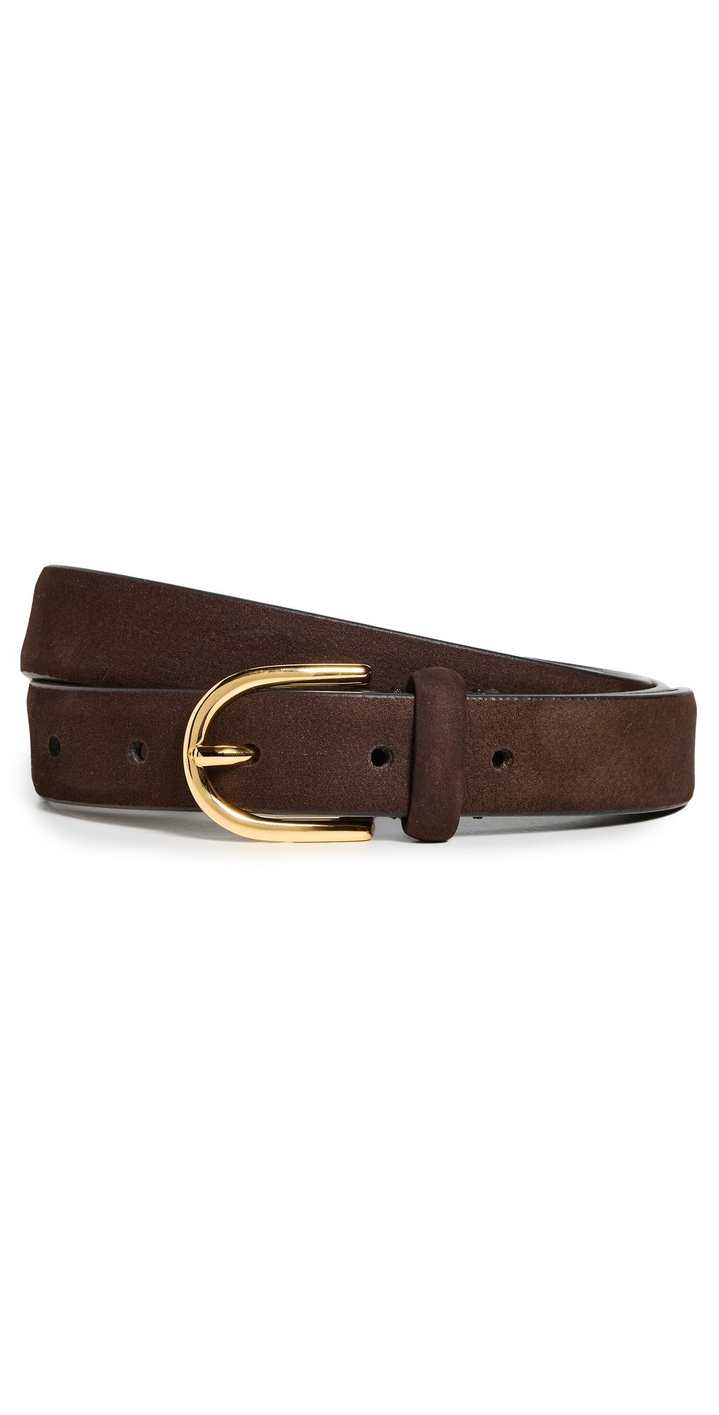 Anderson's Narrow Nubuck Semi-Formal Belt Dark Brown 80