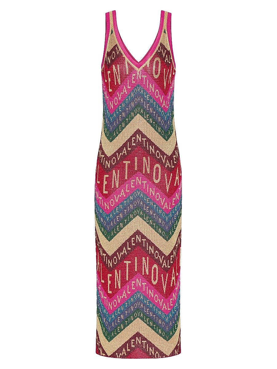 Women's Chevron Lurex Dress - Size Medium