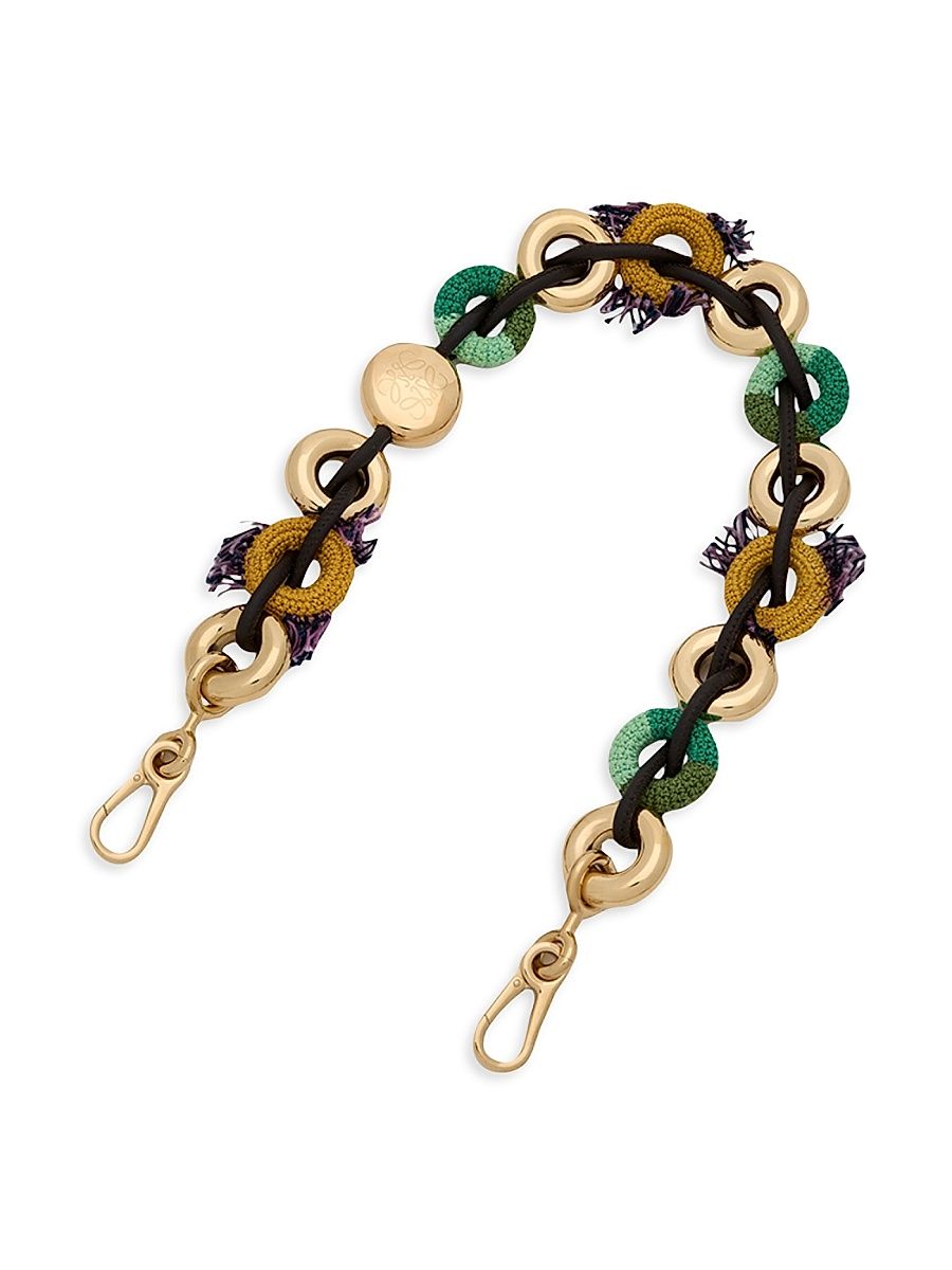 Women's Crochet Donut Chain Strap - Green Yellow