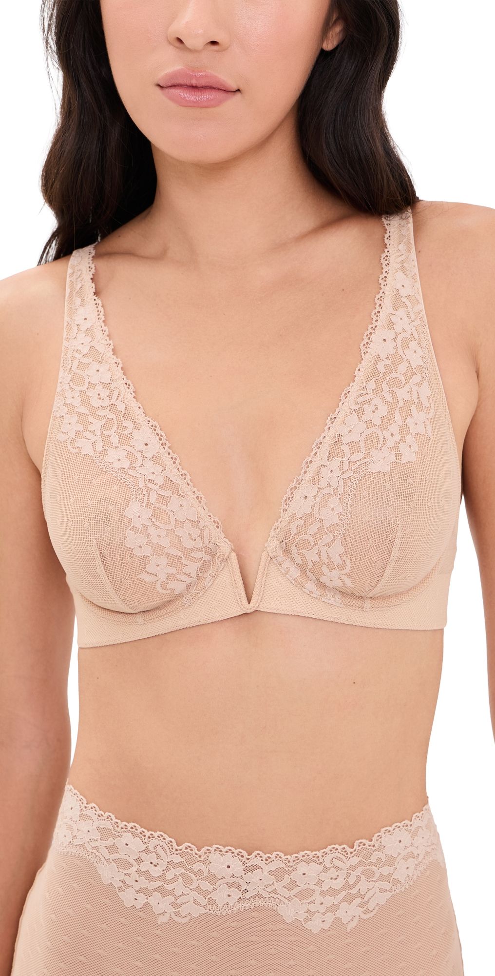 Commando Double Take Lace Plunge Underwire Bra Black 36DD