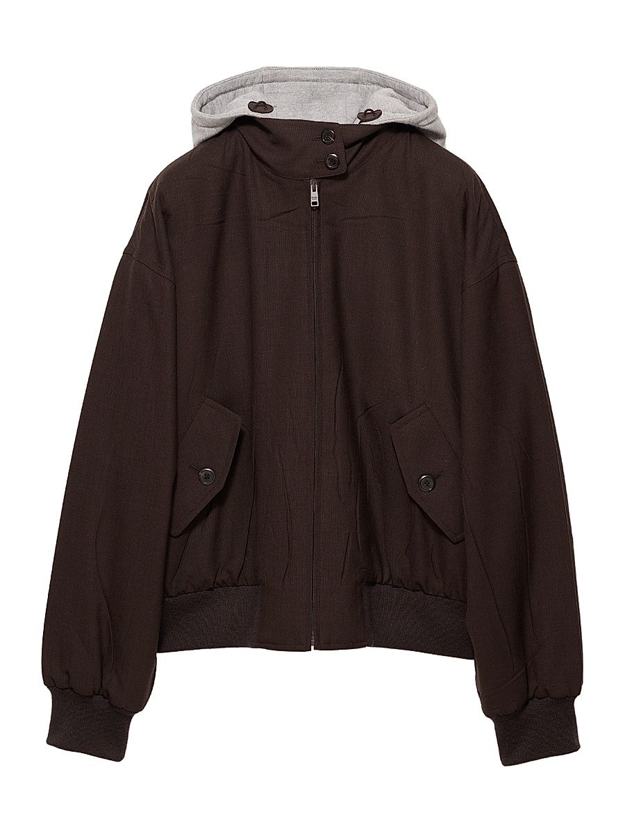 Women's Hooded Rush Stitch Jacket - Brown - Size 0