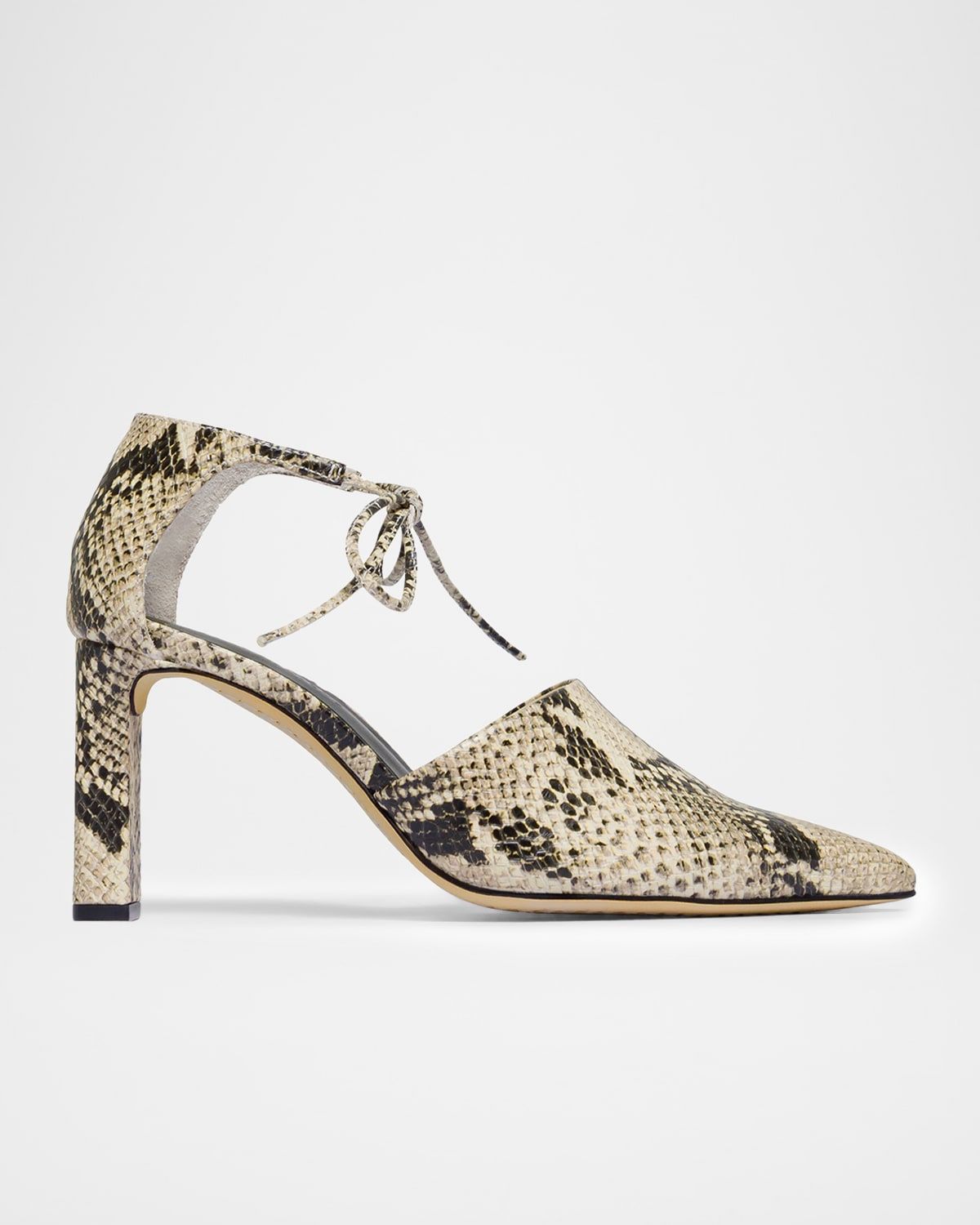 Siena Snake-Printed Leather Bow-Tie Pumps