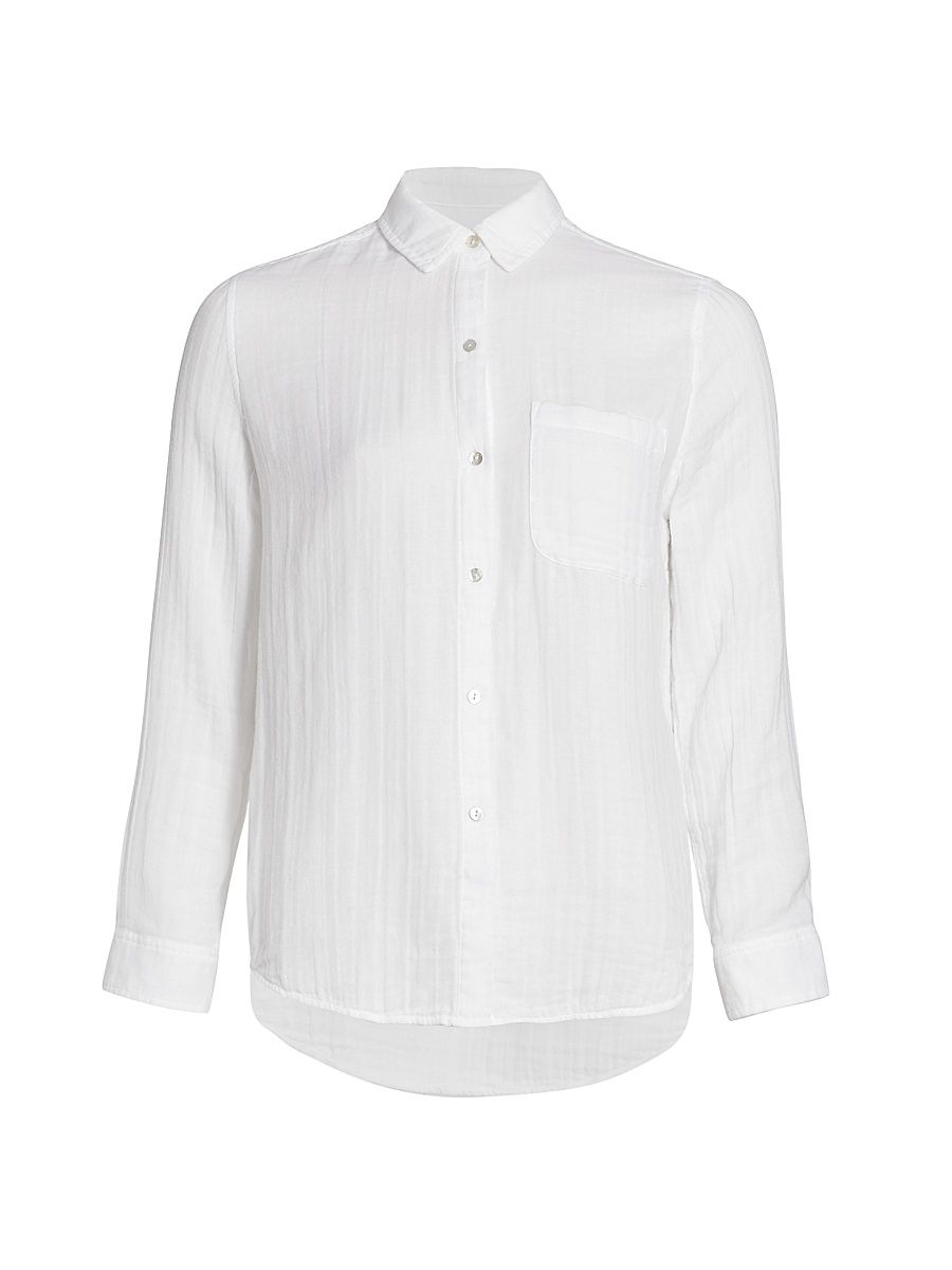 Women's Ellis Cotton Button-Down Shirt - White - Size Large