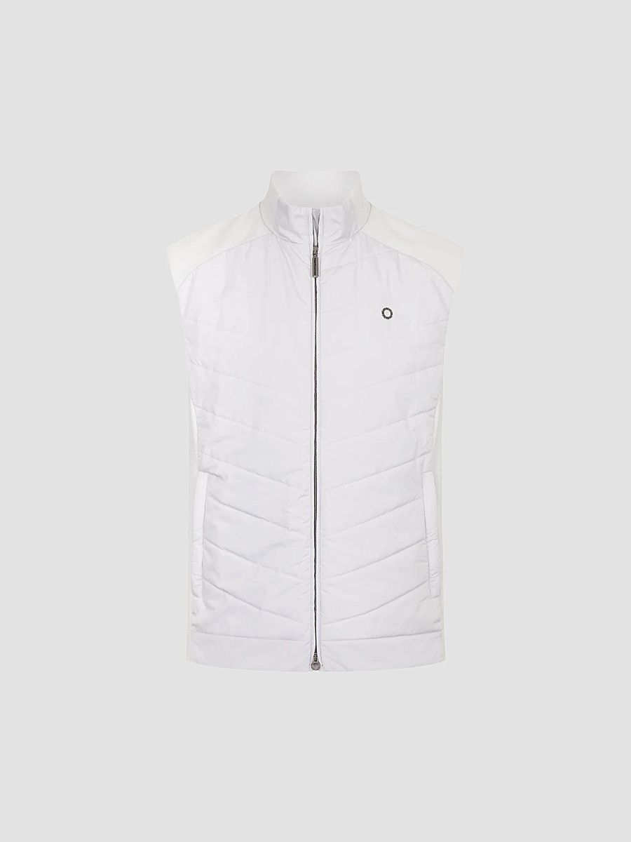 Men's Quilted Zip Vest - Silk Grey - Size 50