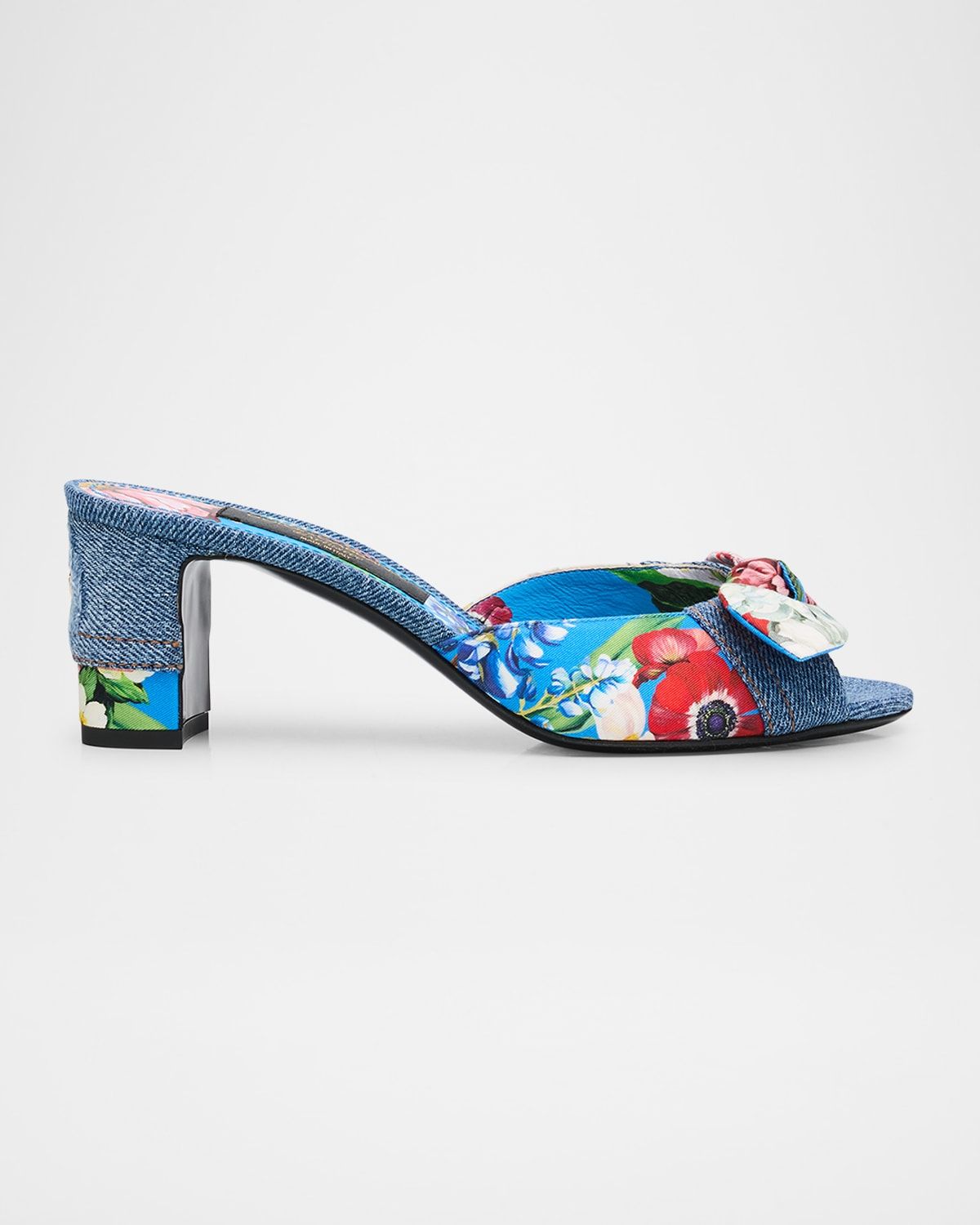 Kiera Sofia Denim Floral Bow Sandals