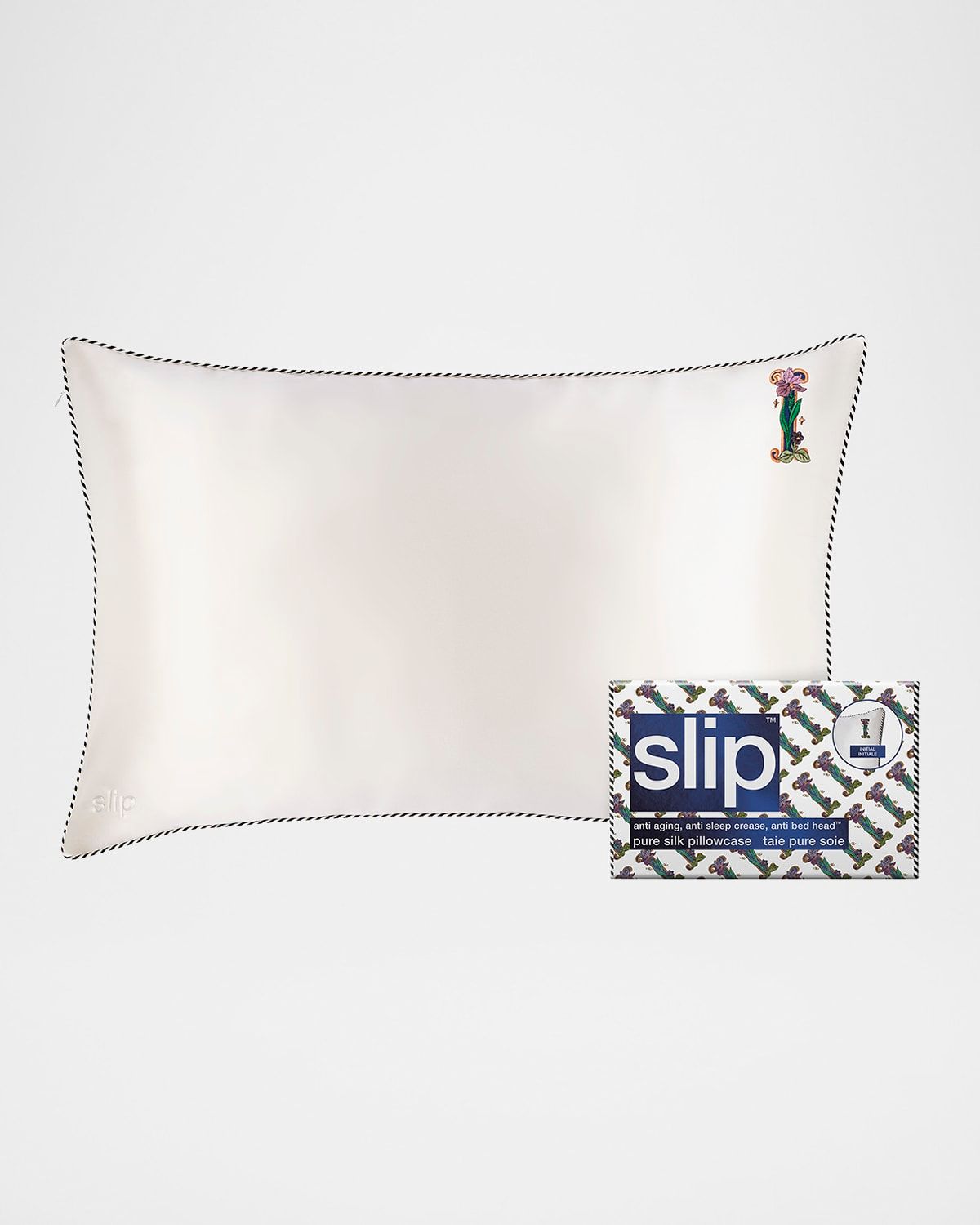 Pure Silk Embroidered Queen Pillowcase