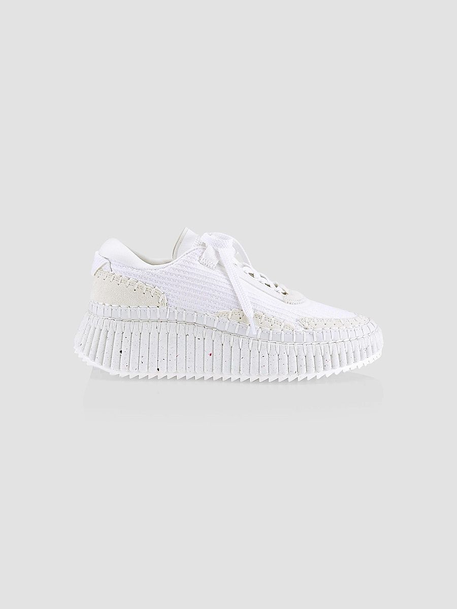 Women's Nama Mixed Media Platform Sneakers - White - Size 12