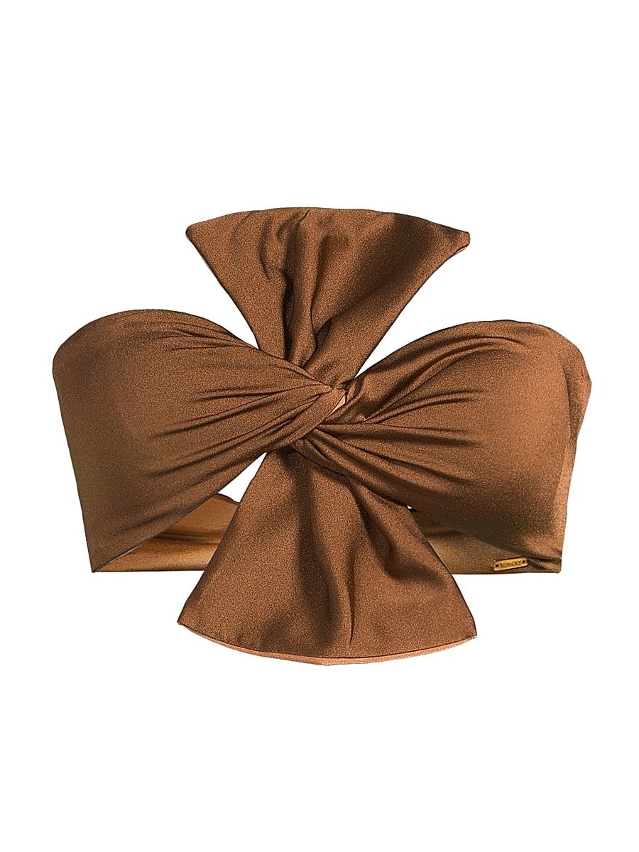 Women's Albatross Strapless Bikini Top - Brown Gold - Size Large