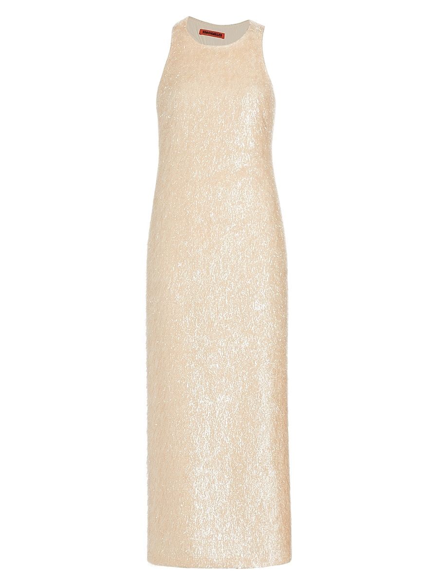 Women's Lou Textured-Knit Sleeveless Maxi Dress - Cream - Size 10