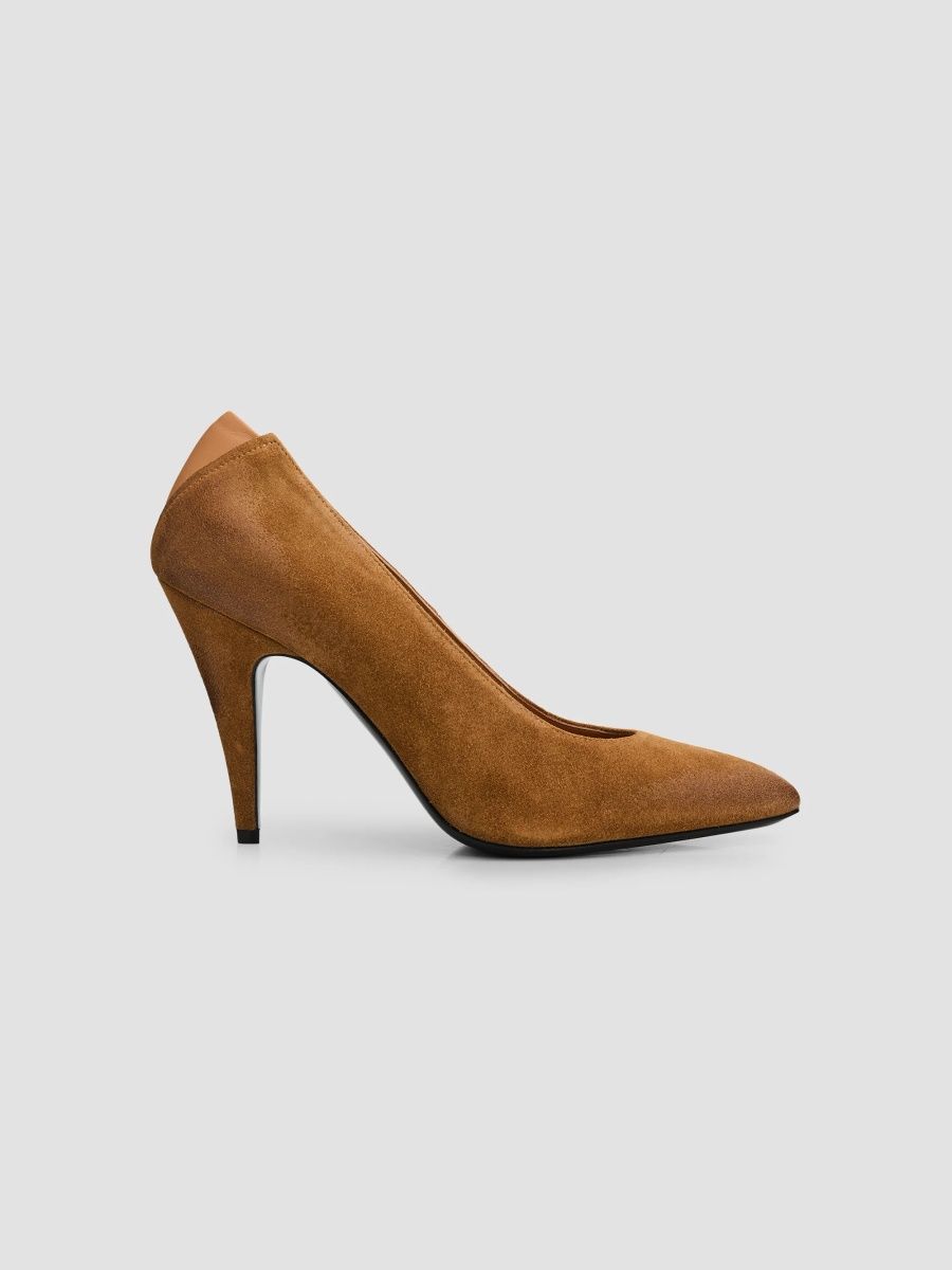 Jil Sander Women's Alma 95MM Suede Pumps - Walnut - Size 5.5