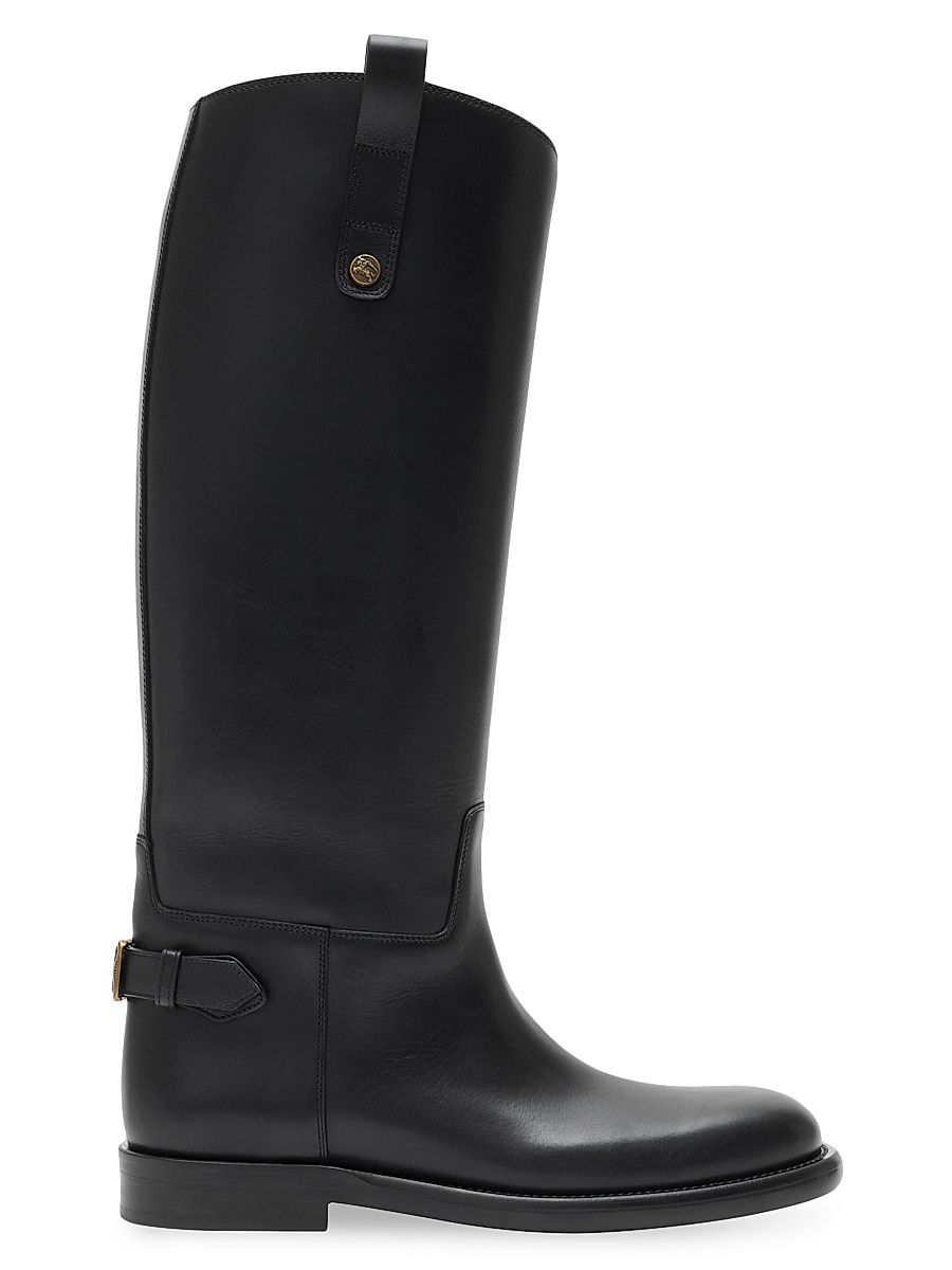 Women's Cavalier 30MM Leather Boots - Black - Size 9.5