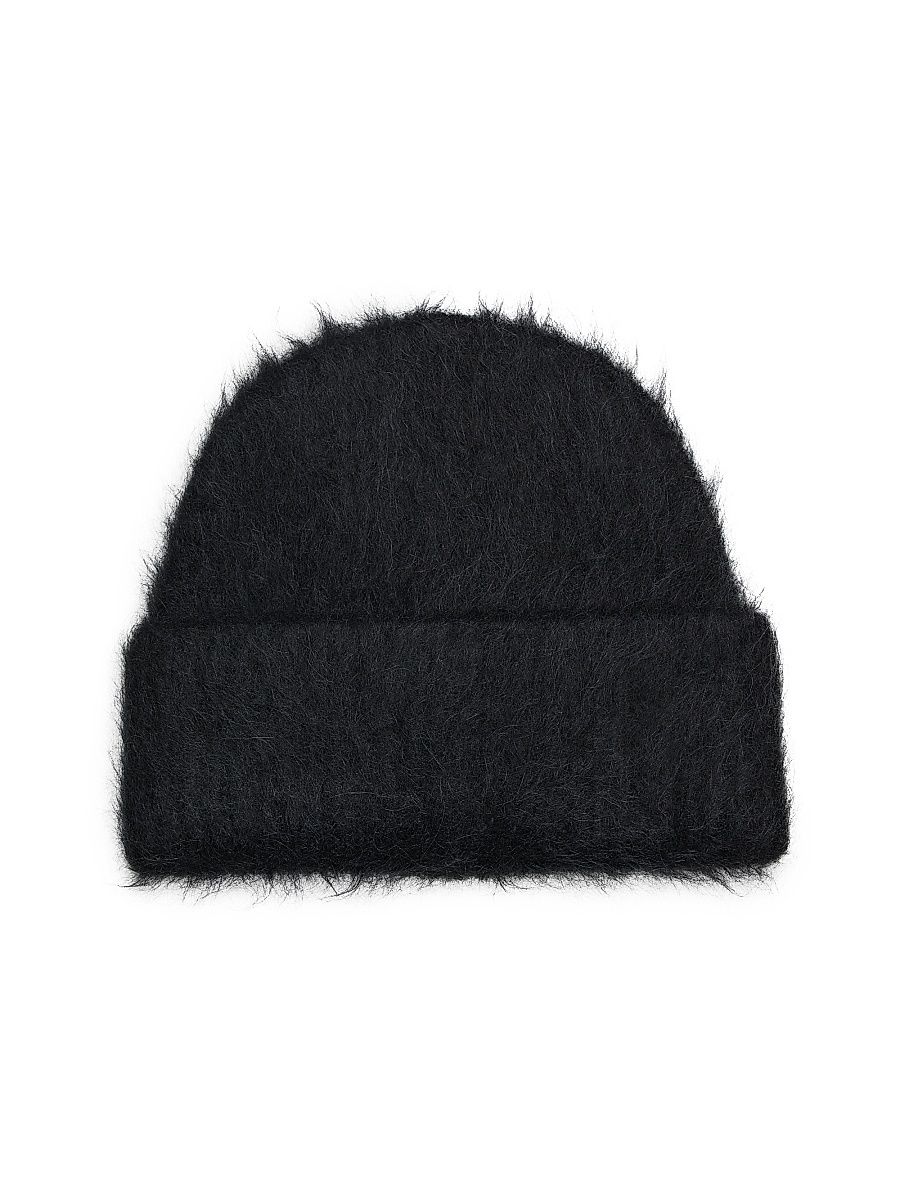 Women's Alpaca Rib-Knit Beanie - Black