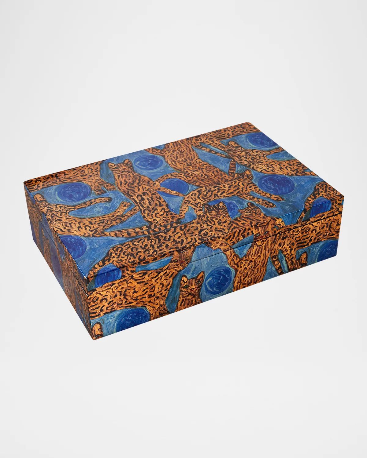 Ocelot & Blue Pearls Lacquer Box