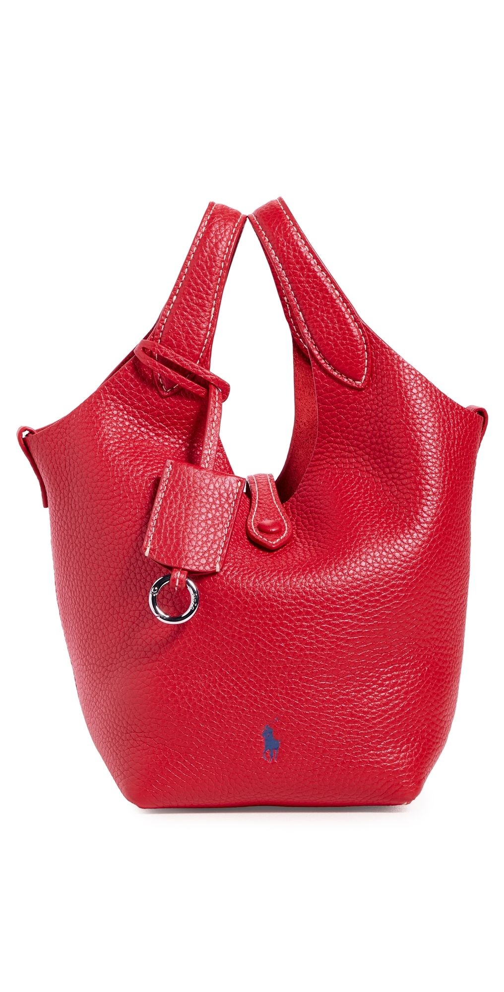 Polo Ralph Lauren Shiny Drum Pebble Crossbody Bag Classic Red One Size