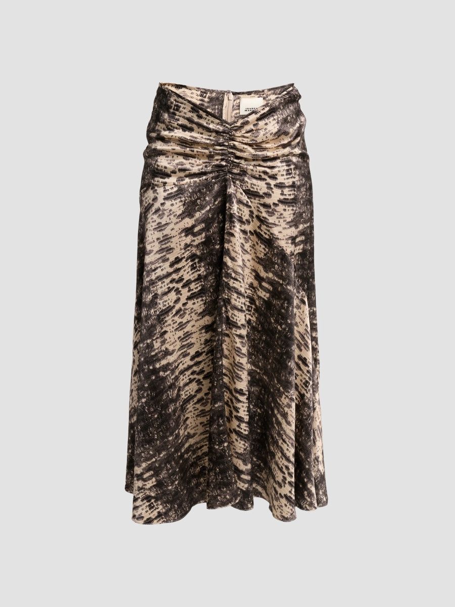 Isabel Marant Women's Laren Silk Midi Skirt - Beige - Size 10