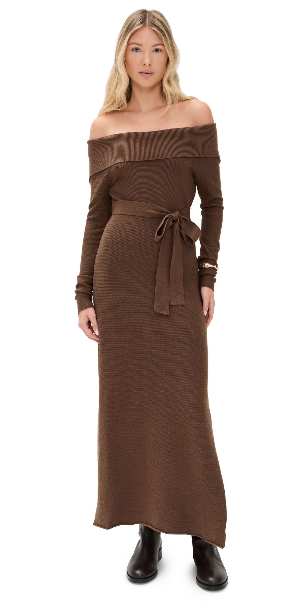 Splendid Splendid x Cella Jane Off The Shoulder Sweater Dress Truffle XL