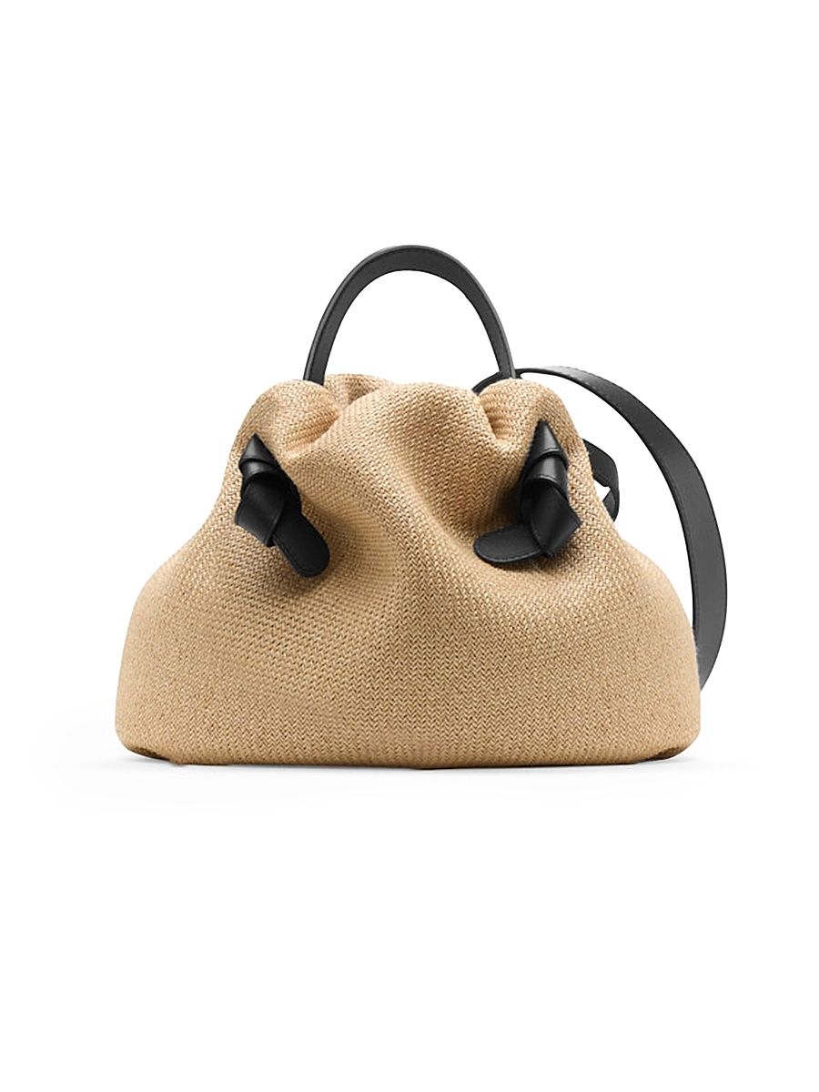 Women's Taurus 2.0 Raffia-Leather Top Handle Bag - Natural Dark Chocolate