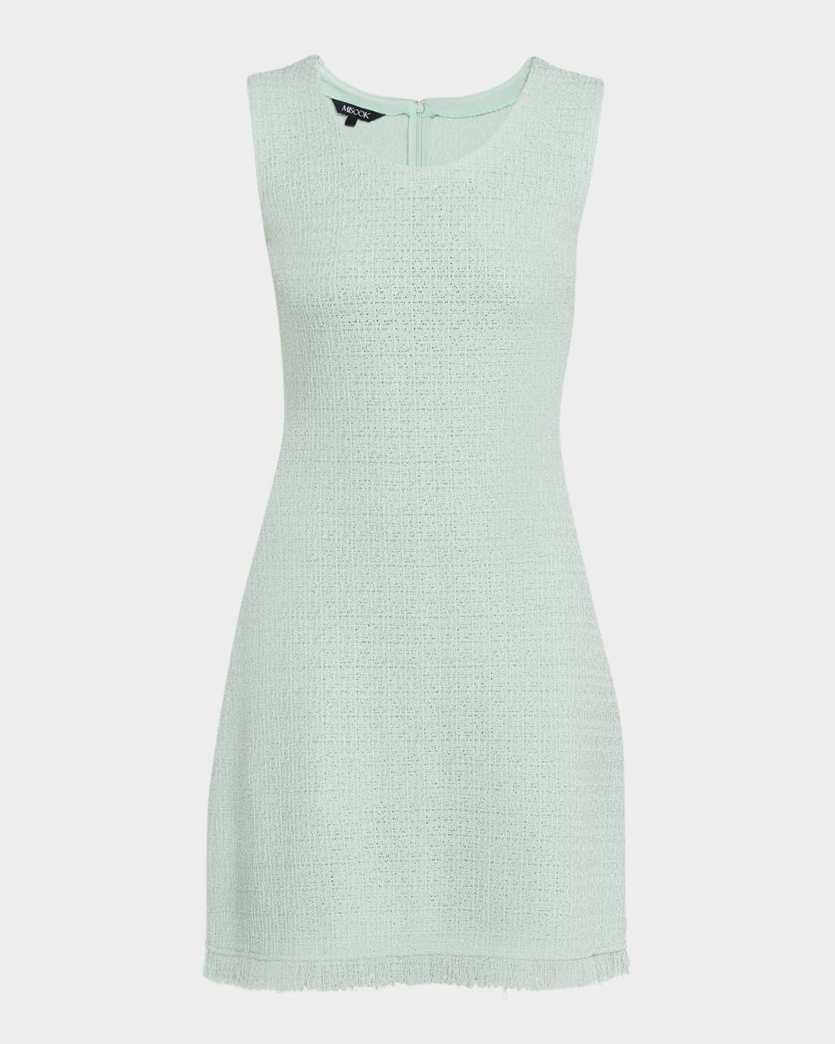 Sleeveless Fringe-Trim Knit Dress