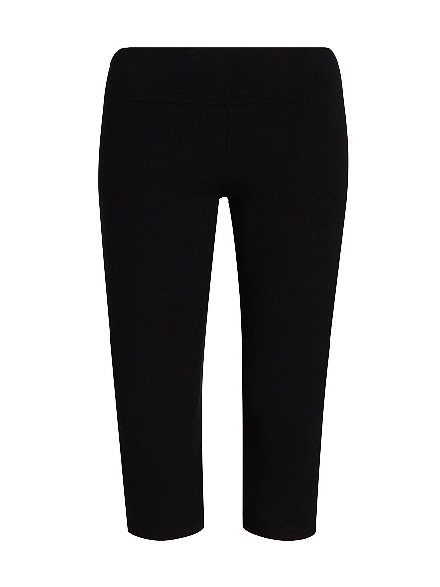Women's Capri Knit Leggings - Black - Size Large