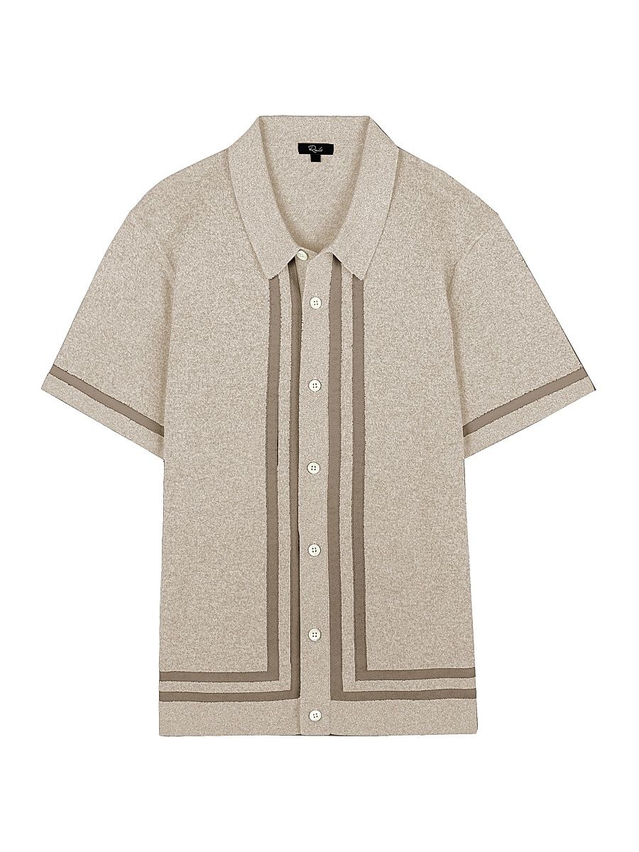 Men's Leo Cotton-Blend Shirt - Driftwood Melange - Size XXL