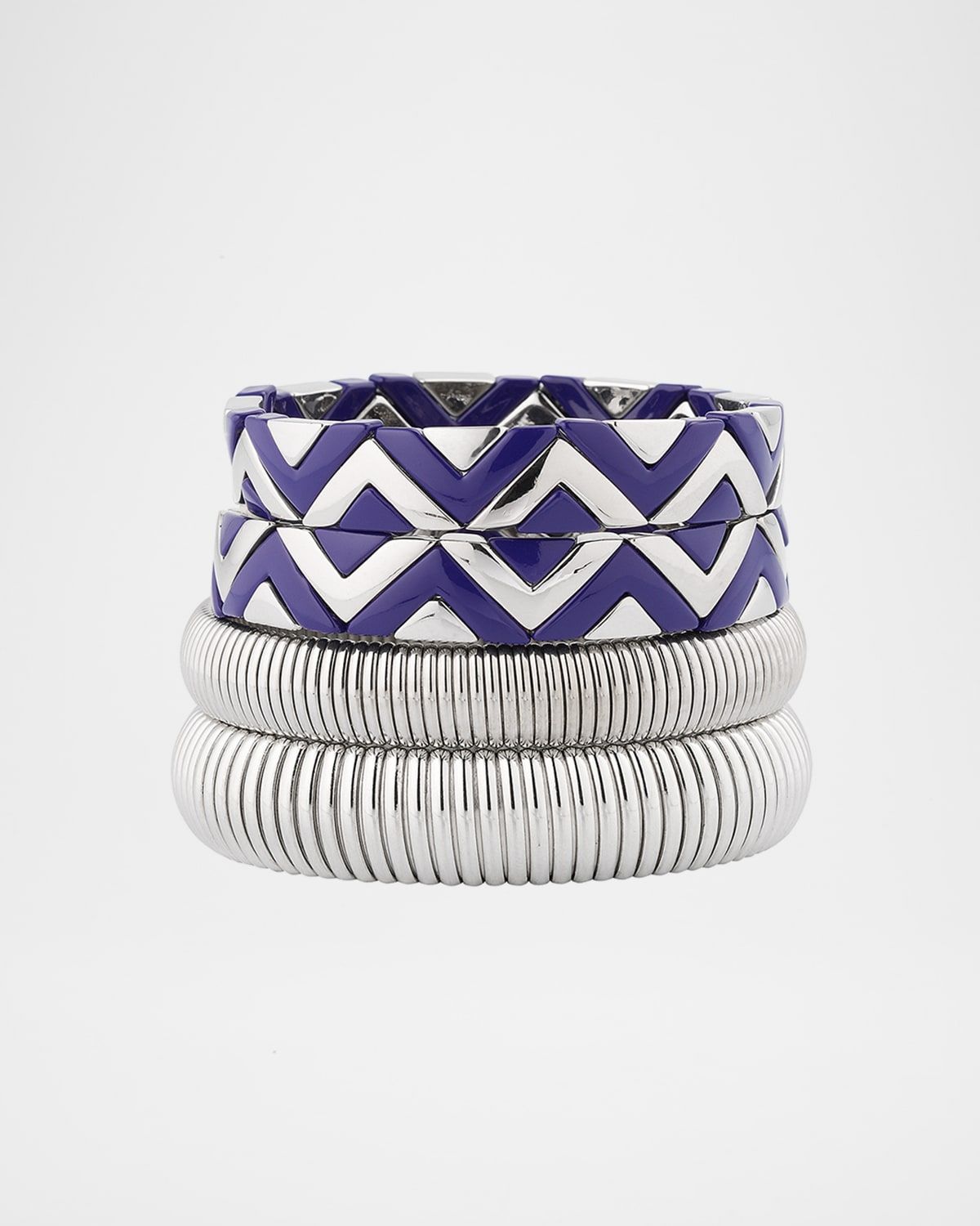 The Santorini Stack Cobra Bracelets, Set of 4