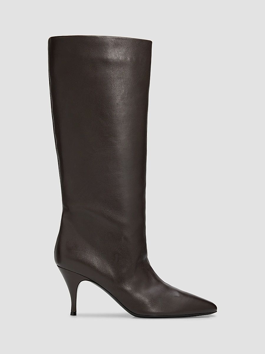 Women's Silhouette 80MM Leather Knee-High Boots - Calf Dark Brown - Size 11.5