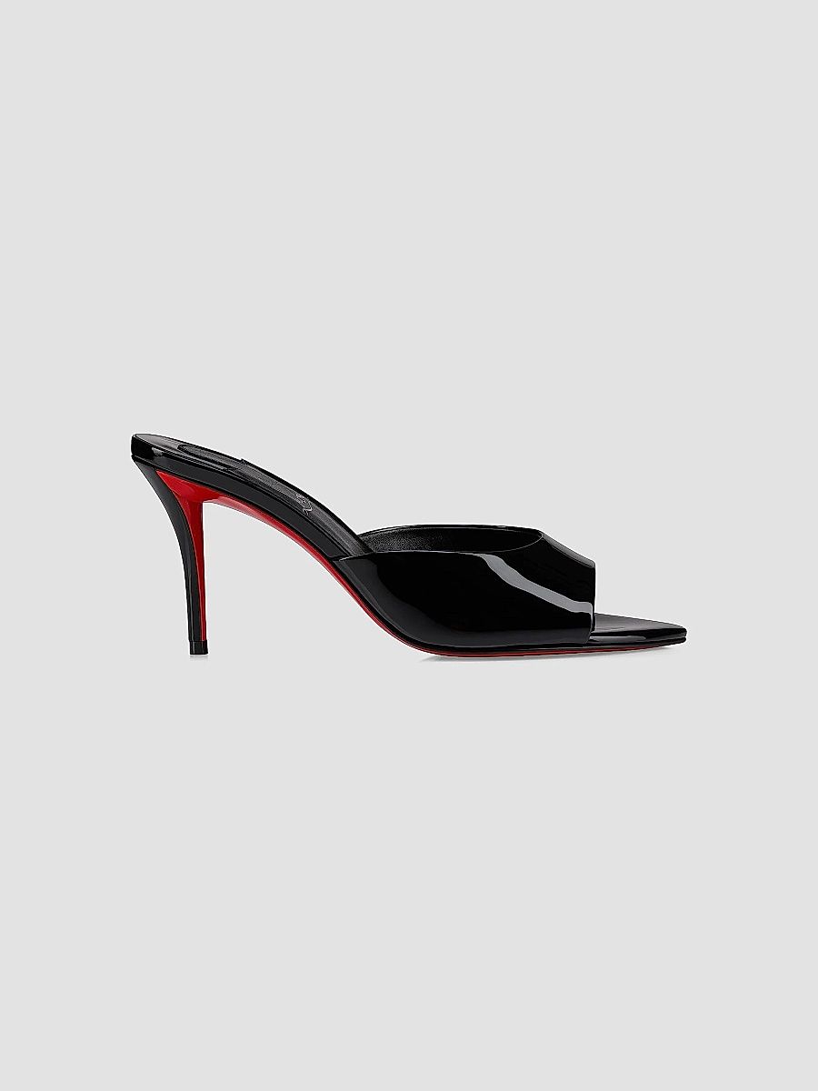 Christian Louboutin Women's Miss Z Patent Leather 80MM Mules - Black - Size 7