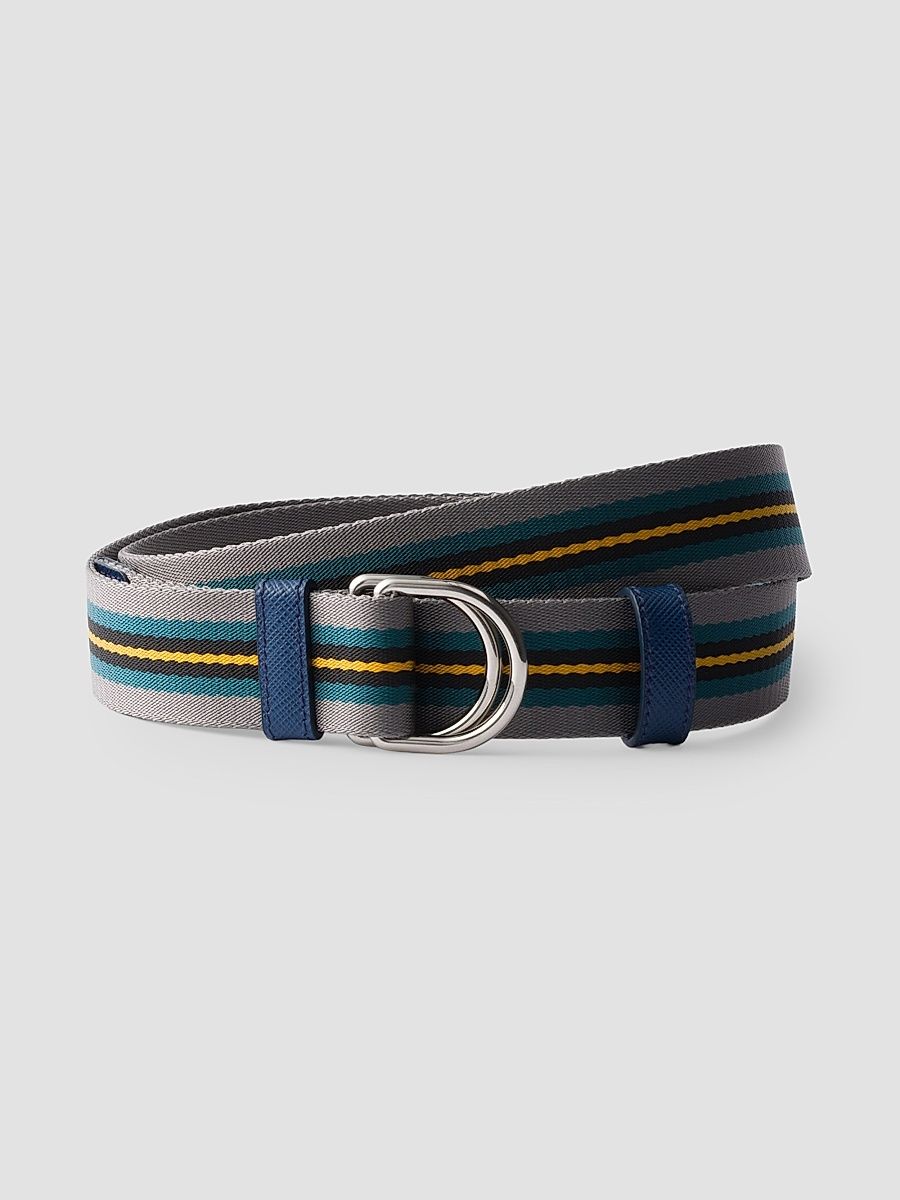 Men's Woven Nylon Belt - Grey - Size 40