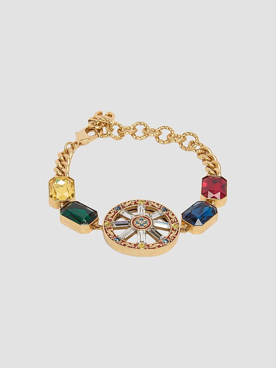 Dolce & Gabbana Women's Carretto Wheel Goldtone & Glass Crystal Bracelet - Yellow Gold