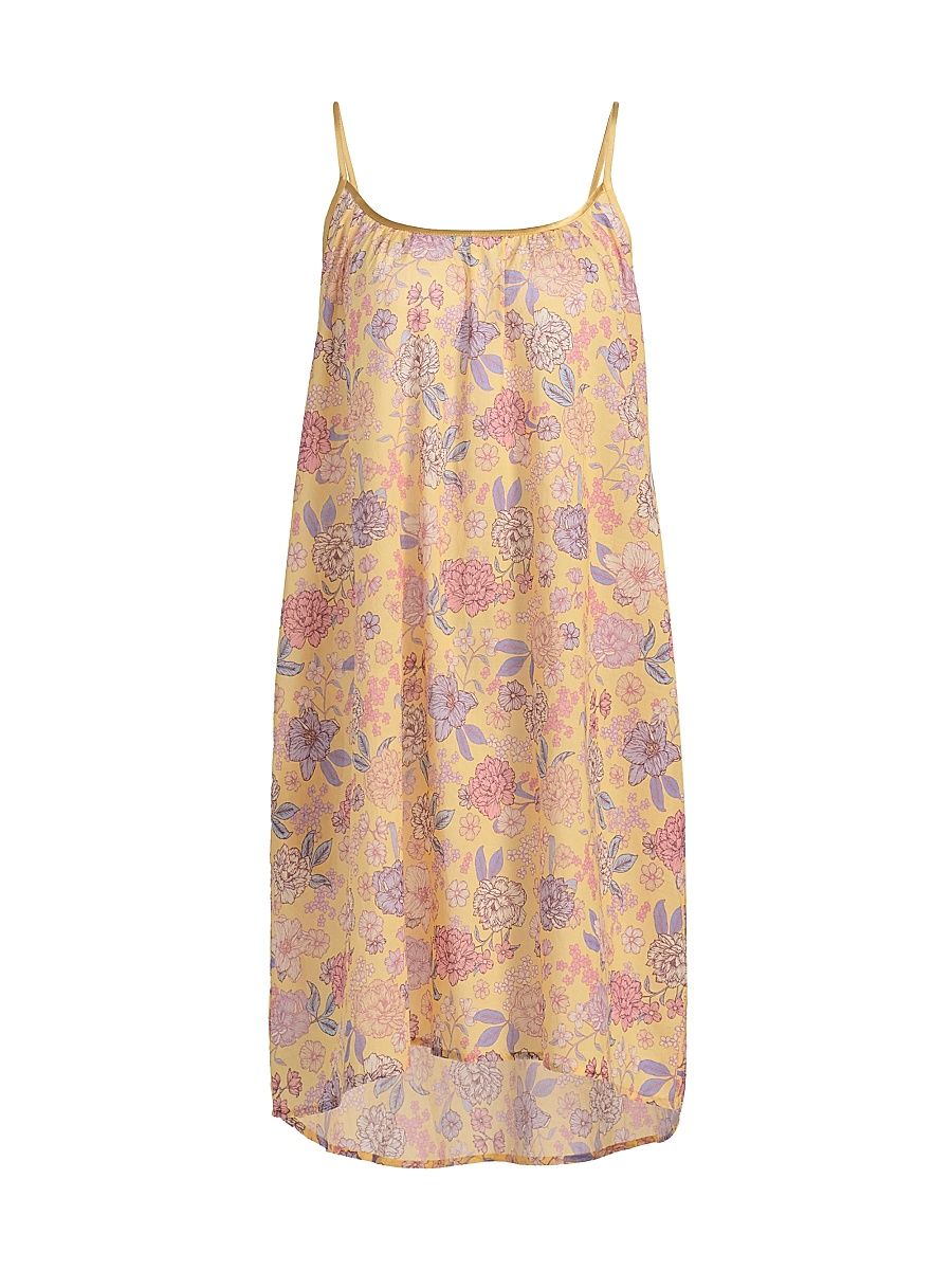 Women's Karolina Floral Cotton Voile Nightie - Golden Haze - Size XL