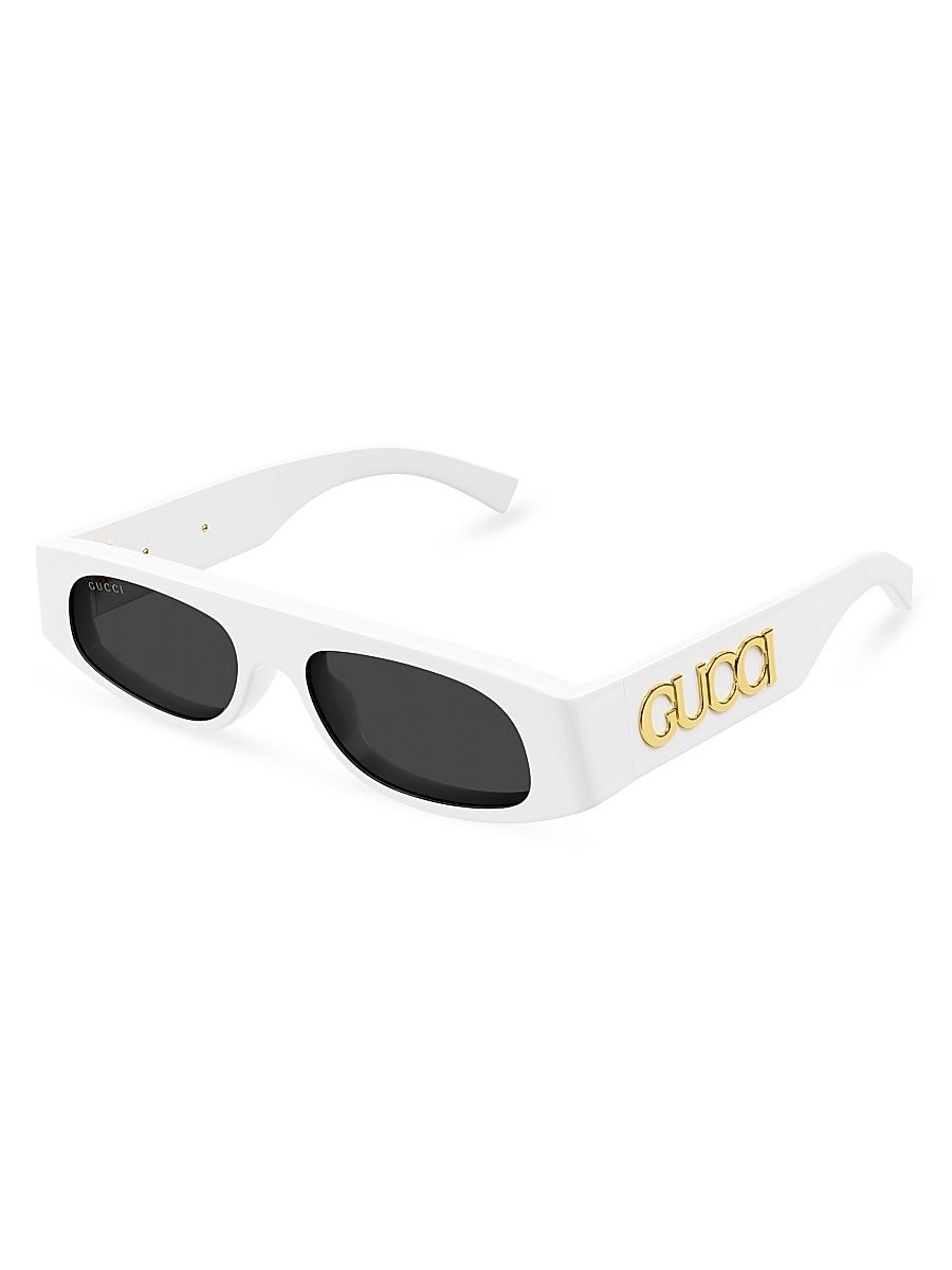 Women's Fashion Show 51MM Geometric Sunglasses - White Dark Grey