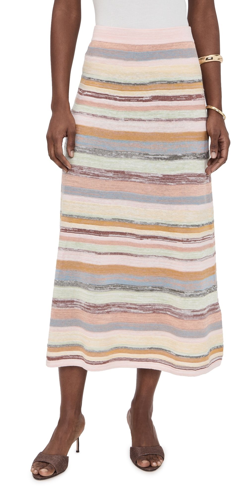 Zimmermann Luna Mouline Midi Skirt Multi Stripe 0