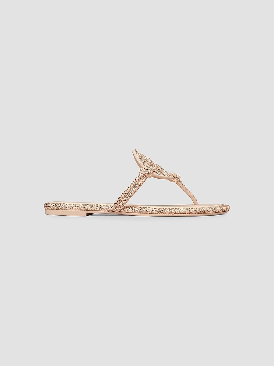 Tory Burch Women's Miller Knotted Flip-Flop Sandals - Rose Pink - Size 9.5