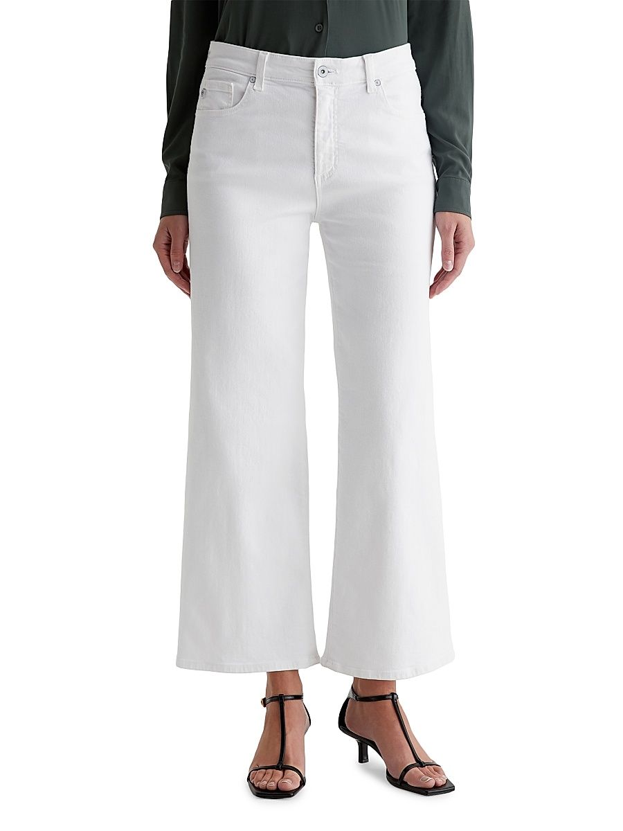 Women's Saige Wide-Leg Crop Pants - Gallery White - Size 31