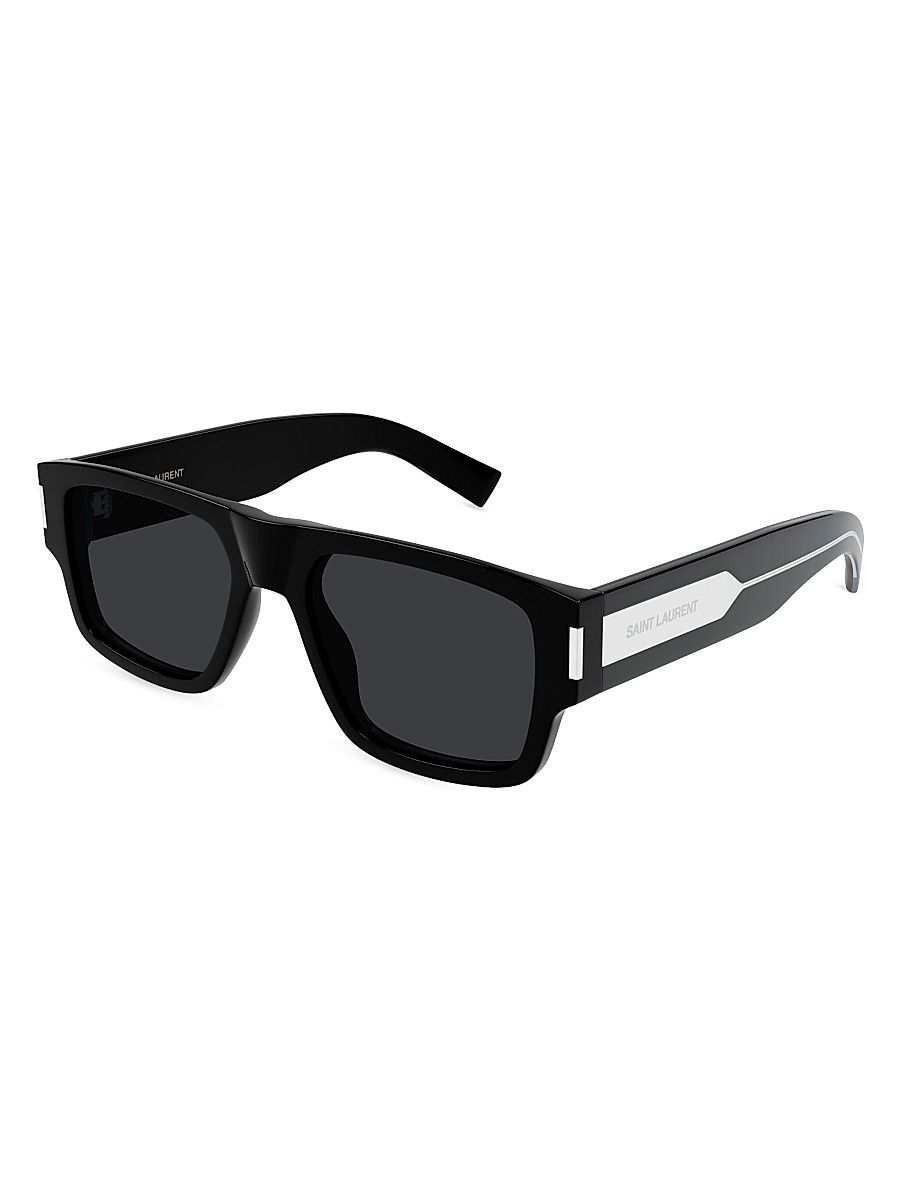 Men's Naked Wirecore 55MM Square Sunglasses - Black Dark Grey