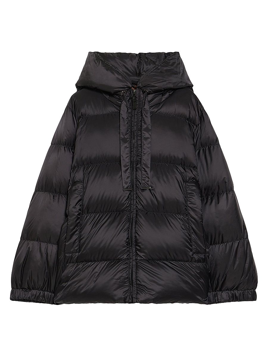 Women's Down Jacket in Water Repellent Canvas - Black - Size 12