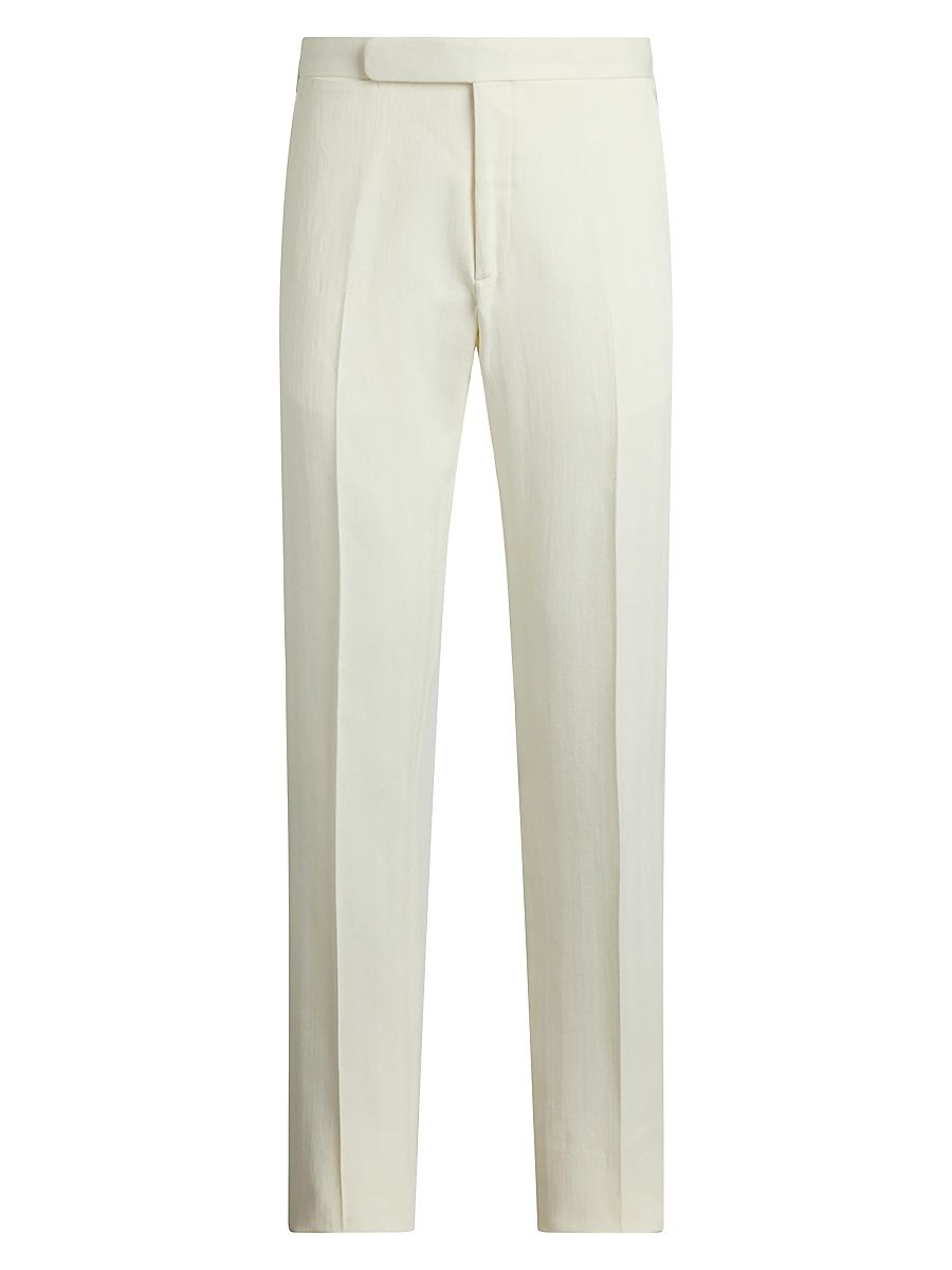 Men's Gregory Hand-Tailored Suit Trousers - Lux Cream - Size 34