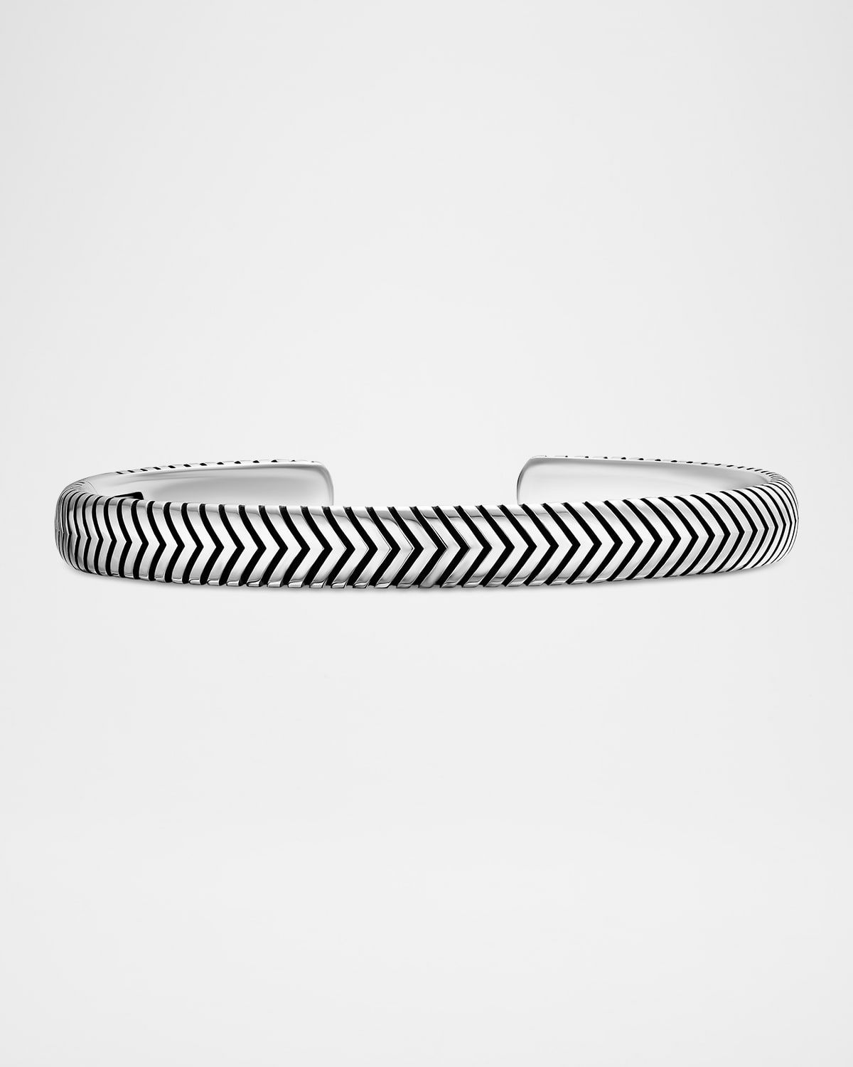 Men & apos;s Chevron Cuff Bracelet in Silver, 8mm