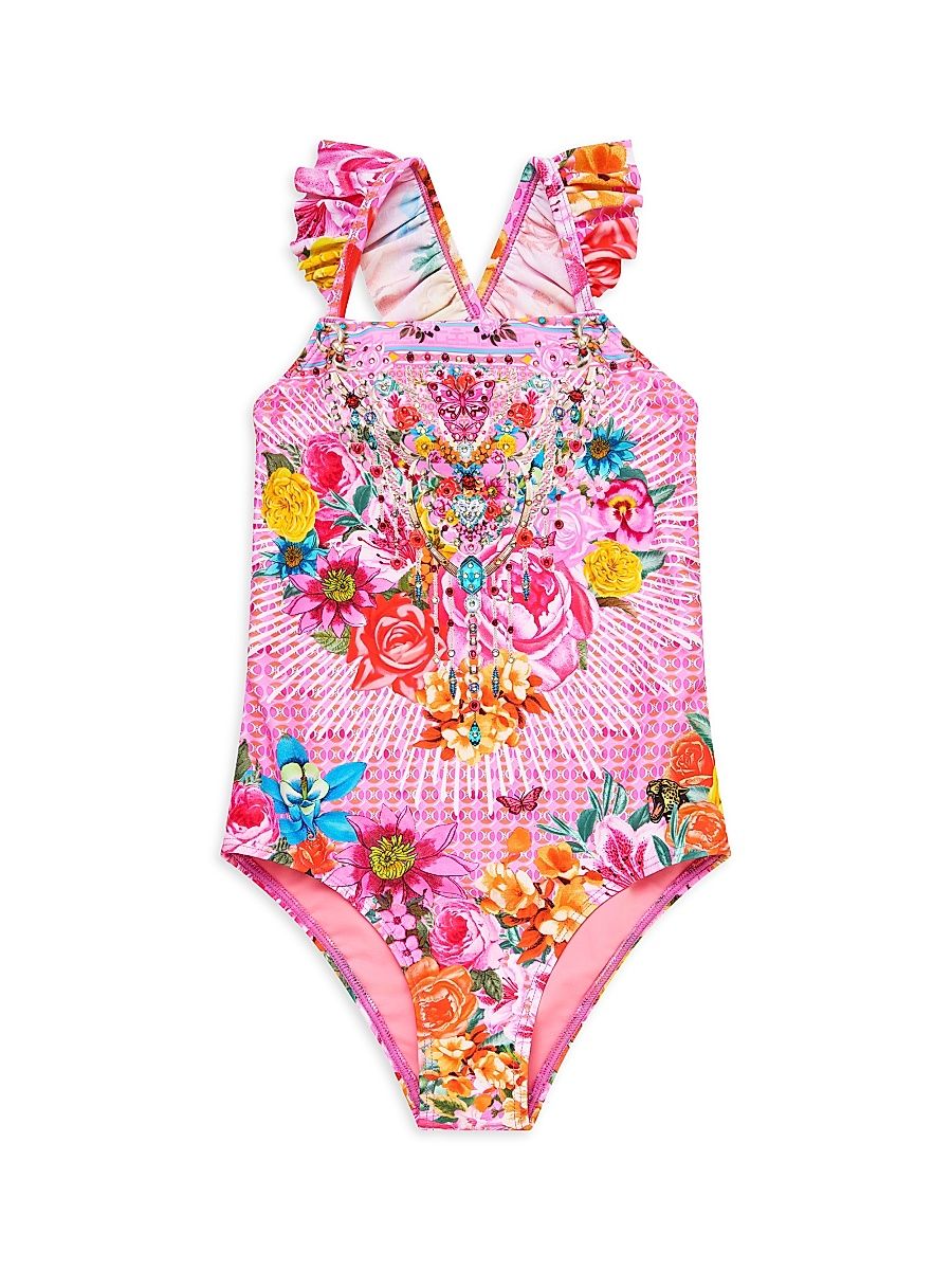 Little Girl's & Girl's Illustration Nation One-Piece Swimsuit - Illustration Nation - Size 8