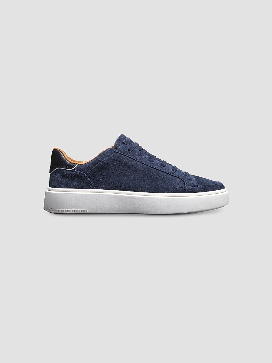 Men's Oliver Suede Low-Top Sneakers - Navy - Size 9.5