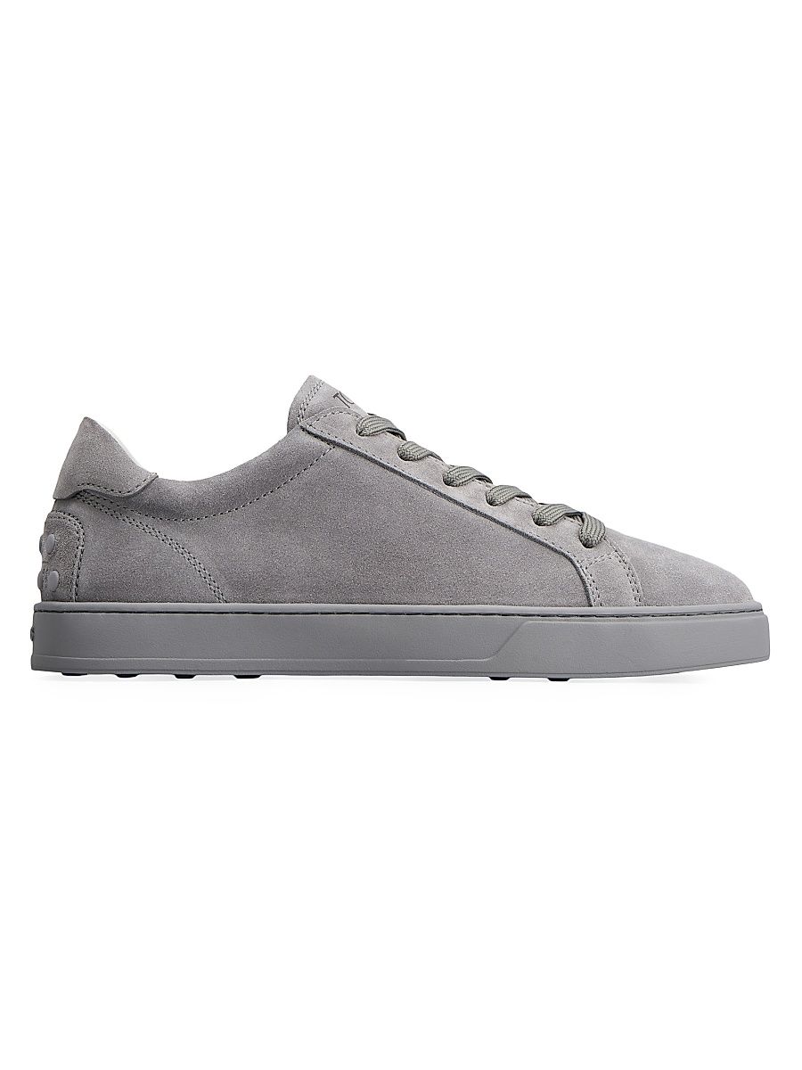 Men's Suede Low-Top Sneakers - Grey - Size 9.5