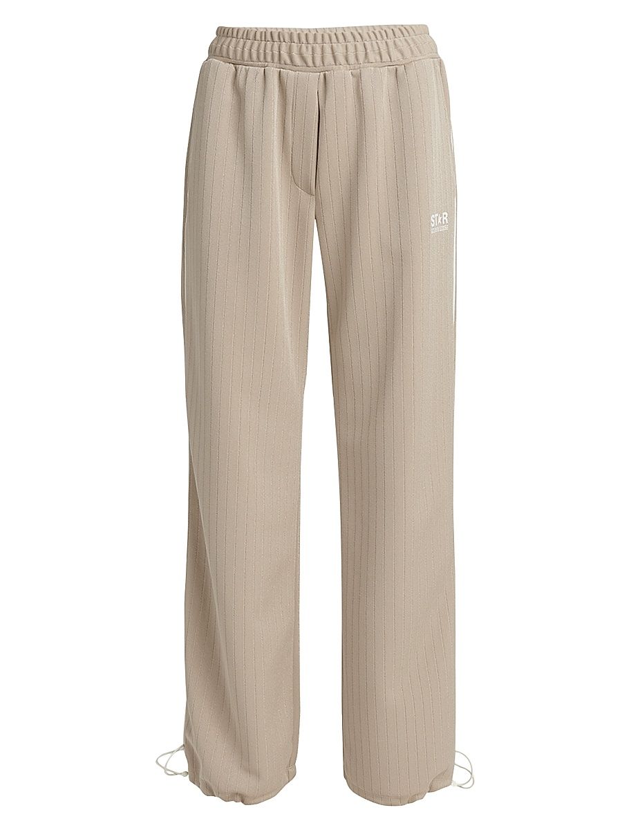 Women's Star Pinstriped Joggers - Khaki - Size XXS