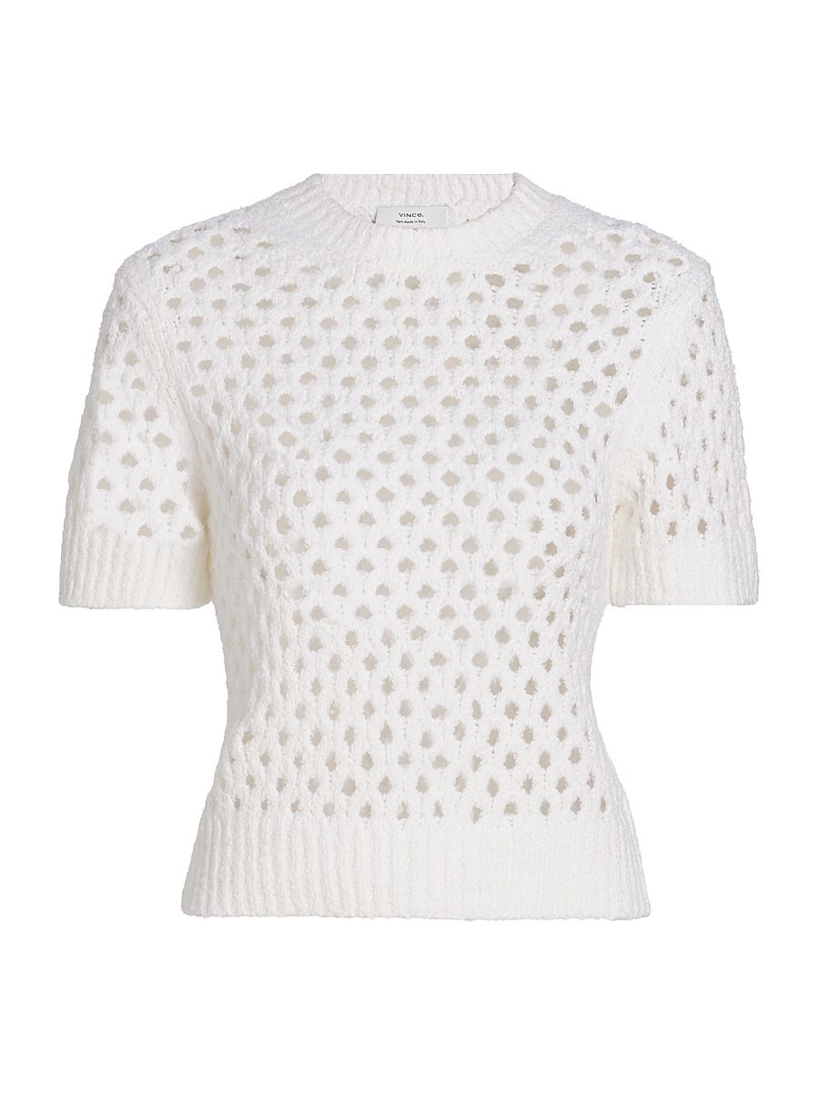 Women's Honeycomb Knit Boxy Tee - Optic White - Size XXS