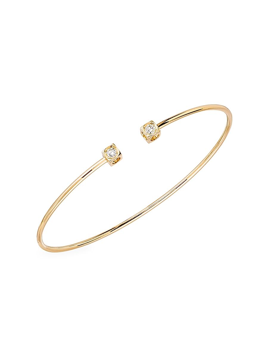 Women's Le Cube 18K Yellow Gold & Diamond Small Cuff - Yellow Gold