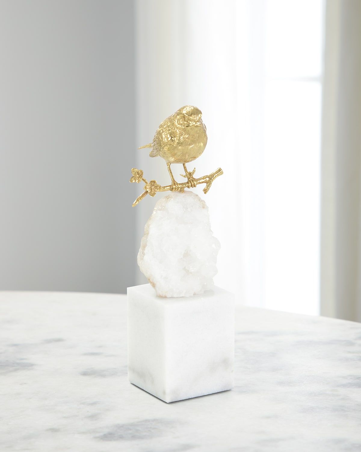 Brass Bird & Quartz Sculpture II